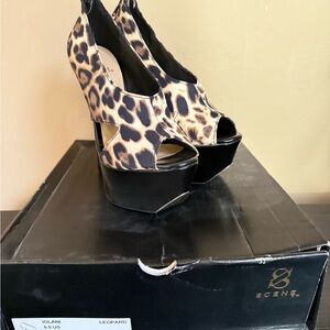 Scene Weaver Animal Print Platform Heels